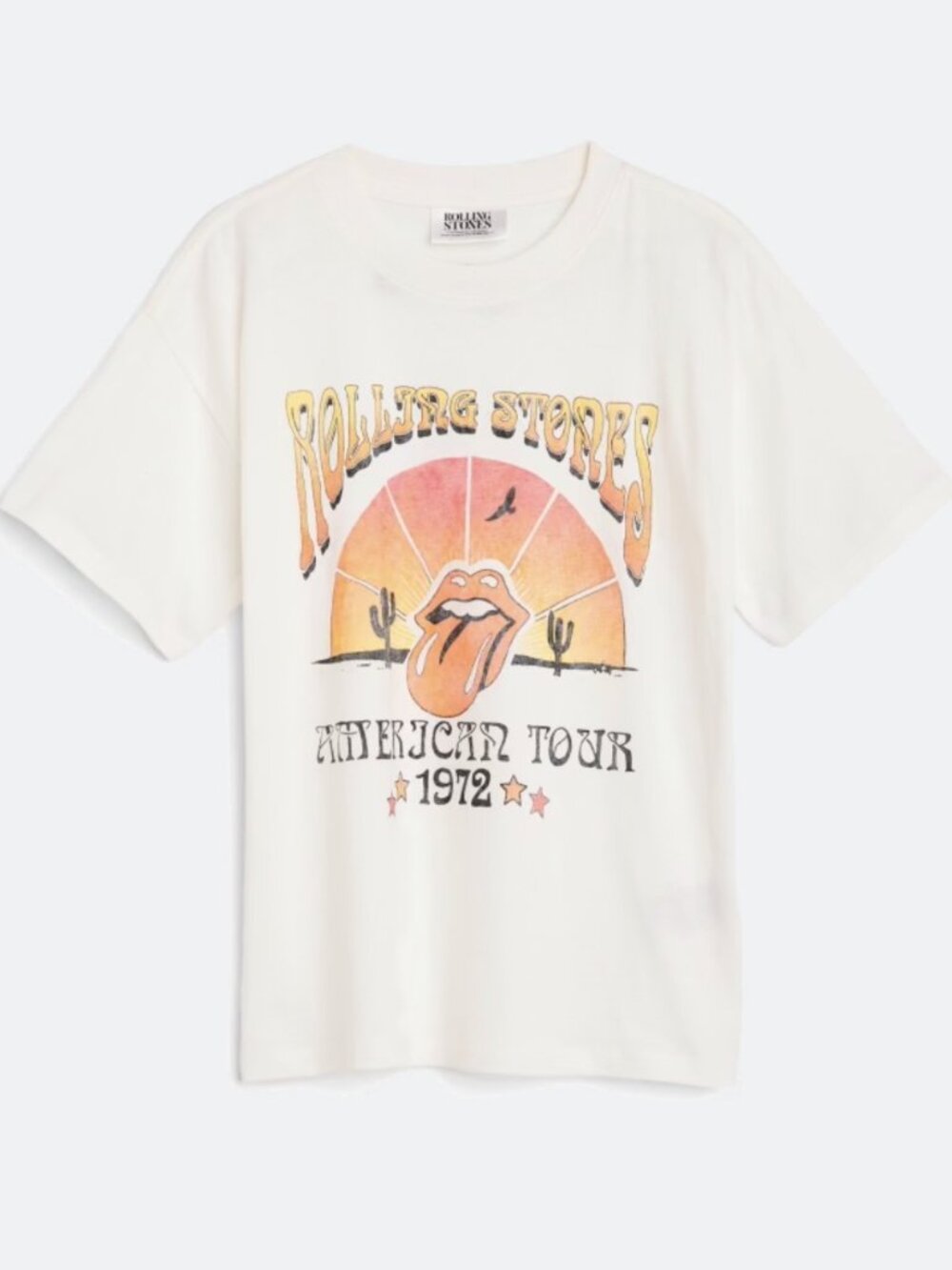 Cotton On | Kids Rolling Stone T-Shirt | American Tour 1972 | Off White | Size 7